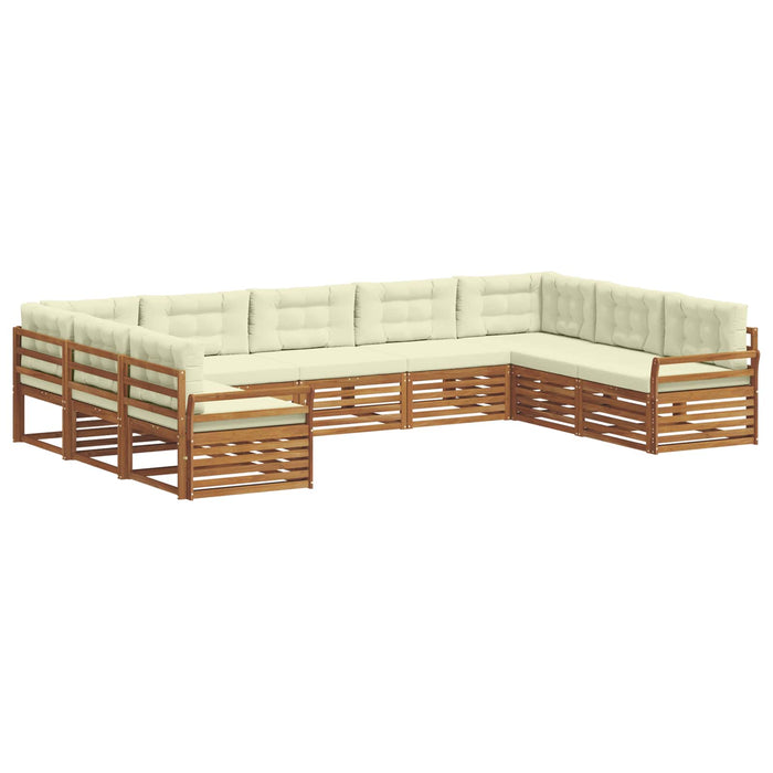 Set de canapele de exterior cu pernă 9 pcs Natural și Crem - WALTI WALTI