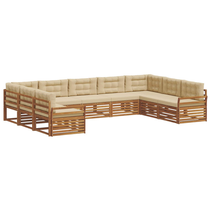 Set de canapele de exterior cu pernă 9 pcs Natural și Bej - WALTI WALTI