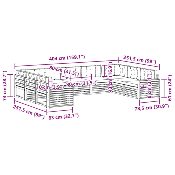 Set de canapele de exterior cu pernă 9 pcs Natural și Antracit - WALTI WALTI