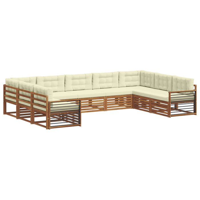 Set de canapele de exterior cu pernă 9 pcs Natural și Crem - WALTI WALTI