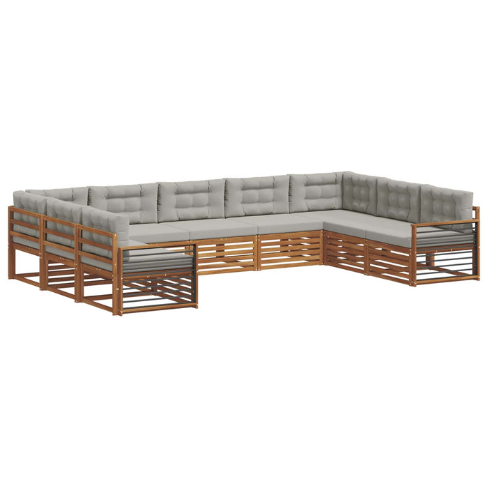 Set de canapele de exterior 9 pcs Gri natural și deschis - WALTI WALTI