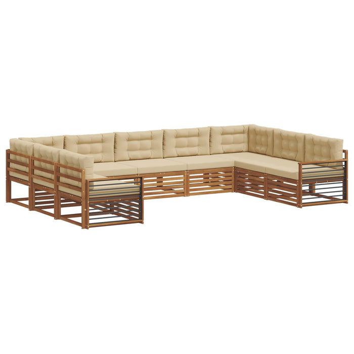 Set de canapele de exterior cu pernă 9 pcs Natural și Bej - WALTI WALTI