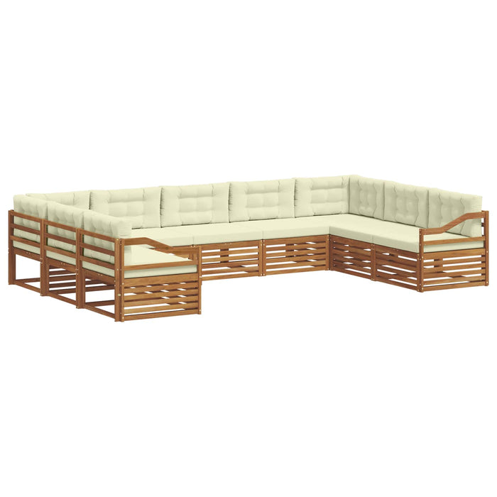 Set de canapele de exterior cu pernă 9 pcs Natural și Crem - WALTI WALTI