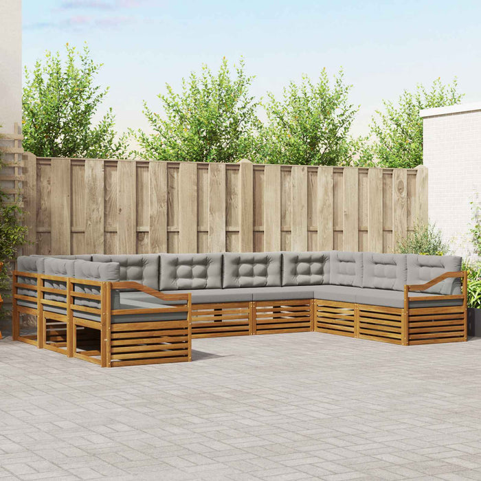 Set de canapele de exterior 9 pcs Gri natural și deschis - WALTI WALTI