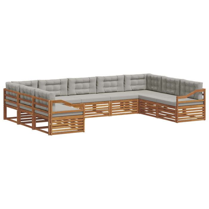 Set de canapele de exterior 9 pcs Gri natural și deschis - WALTI WALTI