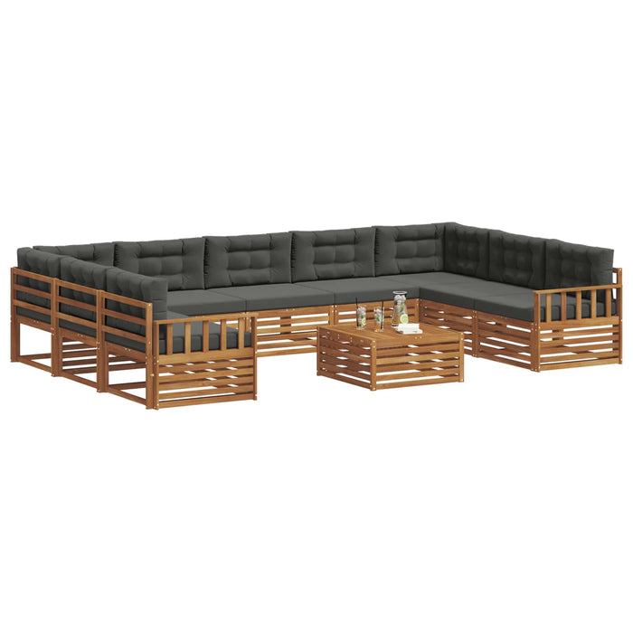 Set de canapele de exterior cu pernă 10 pcs Natural și Antracit - WALTI WALTI