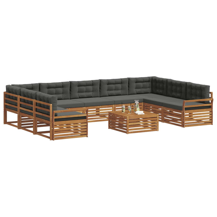Set de canapele de exterior cu pernă 10 pcs Natural și Antracit - WALTI WALTI