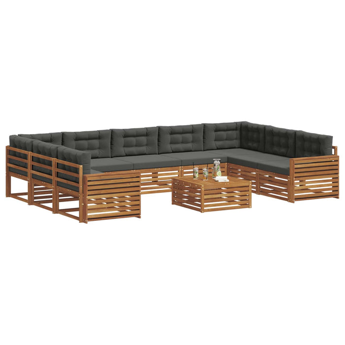 Set de canapele de exterior cu pernă 10 pcs Natural și Antracit - WALTI WALTI