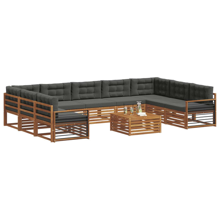Set de canapele de exterior cu pernă 10 pcs Natural și Antracit - WALTI WALTI