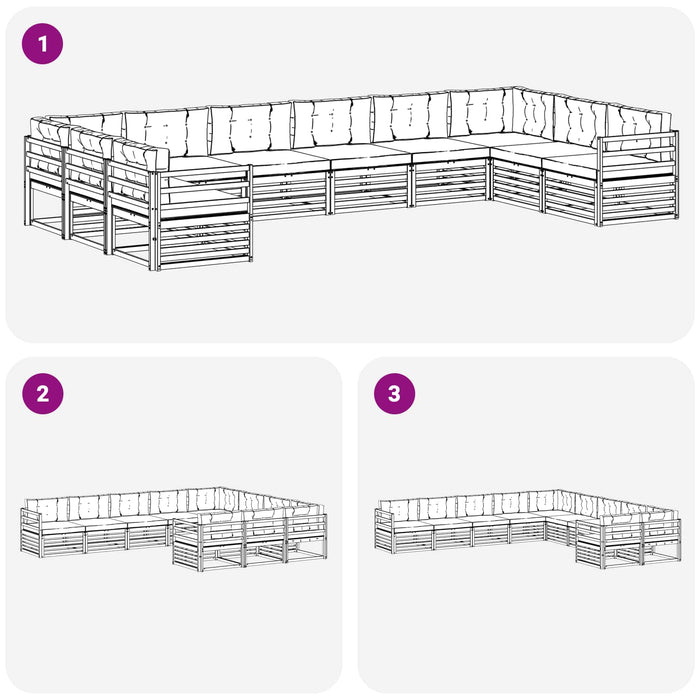Seturi de canapele cu pernă 6 pcs Natural și Antracit - WALTI WALTI