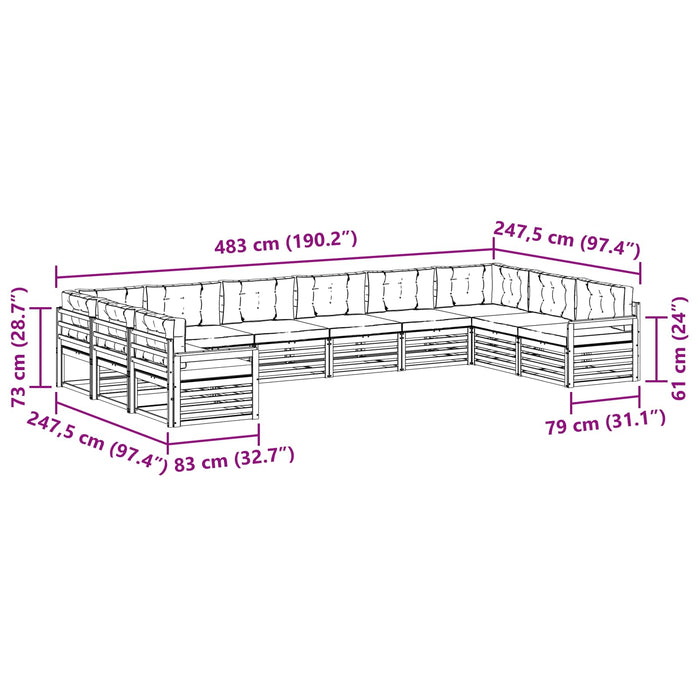 Seturi de canapele cu pernă 8 pcs Gri natural și deschis - WALTI WALTI