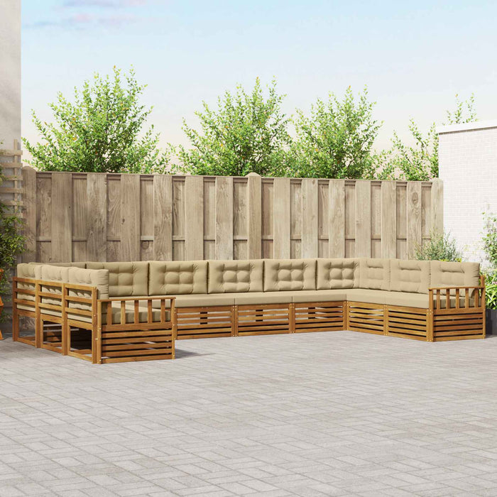 Seturi de canapele 5 pcs Natural și Bej Lemn Solid de Acacia - WALTI WALTI
