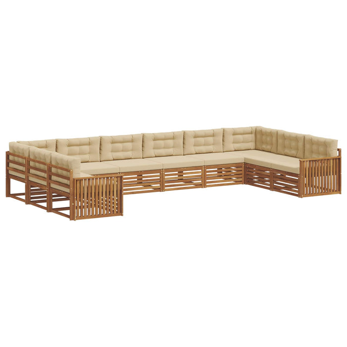 Seturi de canapele 8 pcs Natural și Bej Lemn Solid de Acacia - WALTI WALTI