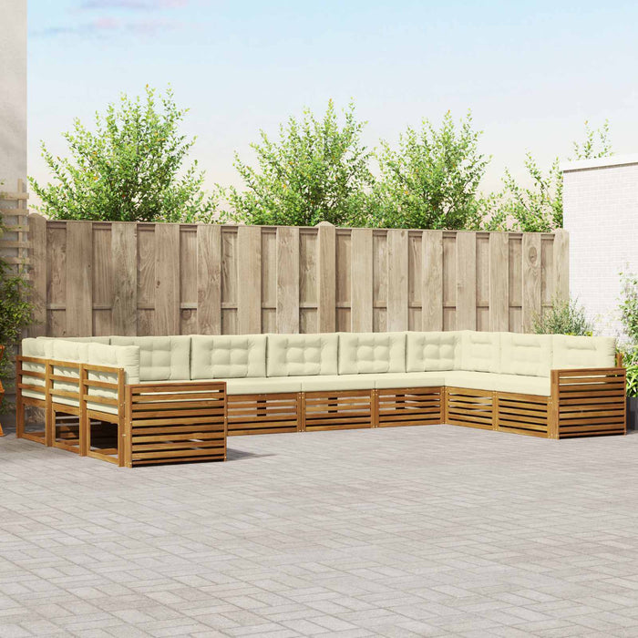 Seturi de canapele 8 pcs Natural și Crem Lemn Solid de Acacia - WALTI WALTI