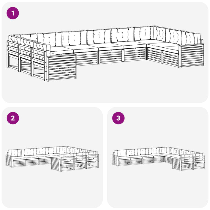 Seturi de canapele cu pernă 9 pcs Gri natural și deschis - WALTI WALTI