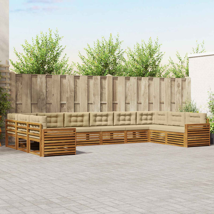 Seturi de canapele 7 pcs Natural și Bej Lemn Solid de Acacia - WALTI WALTI