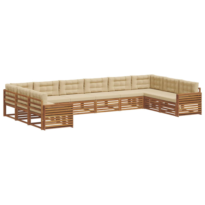 Seturi de canapele 7 pcs Natural și Bej Lemn Solid de Acacia - WALTI WALTI