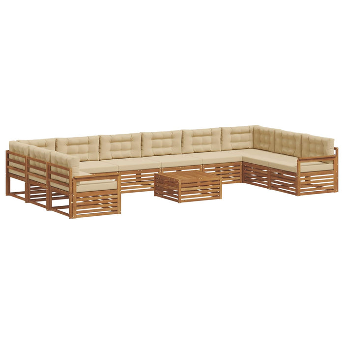 Seturi de canapele 11 pcs Natural și Bej Lemn Solid de Acacia - WALTI WALTI