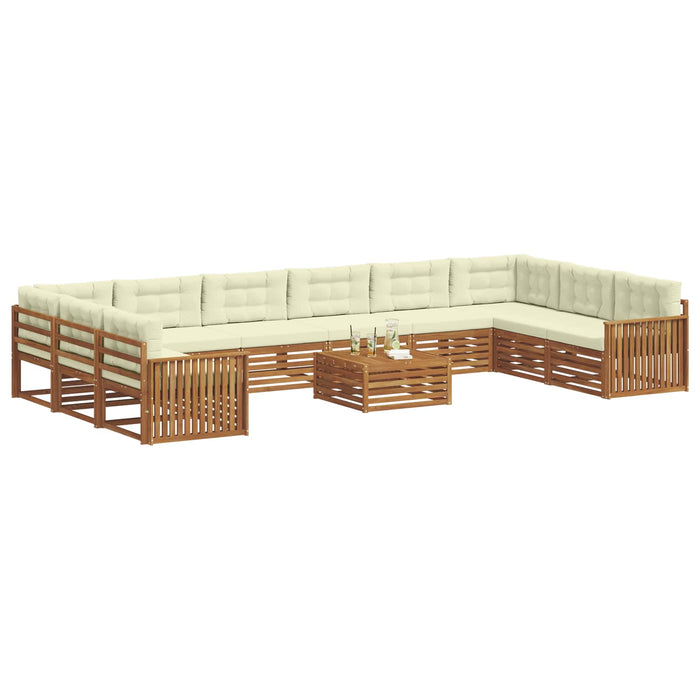 Seturi de canapele 11 pcs Natural și Crem Lemn Solid de Acacia - WALTI WALTI