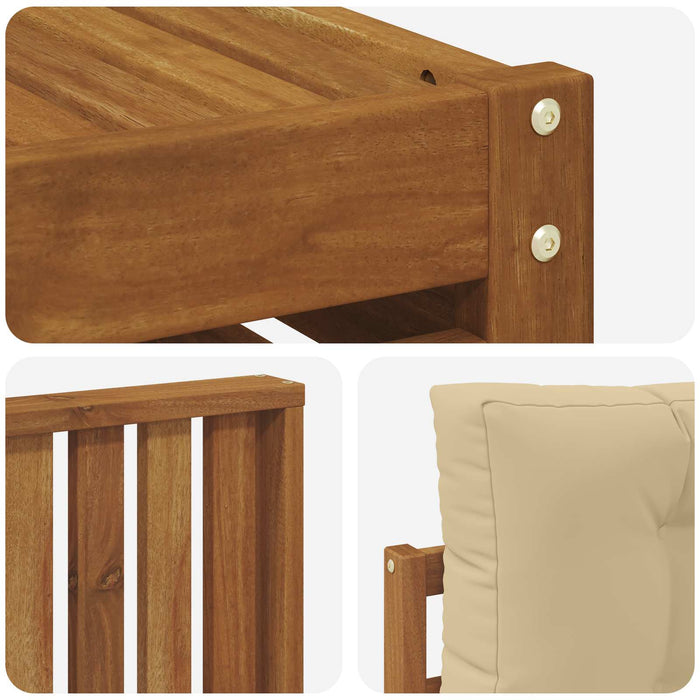 Seturi de canapele 11 pcs Natural și Bej Lemn Solid de Acacia - WALTI WALTI