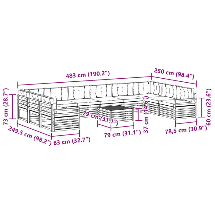 Seturi de canapele cu pernă 11 pcs Gri natural și deschis - WALTI WALTI