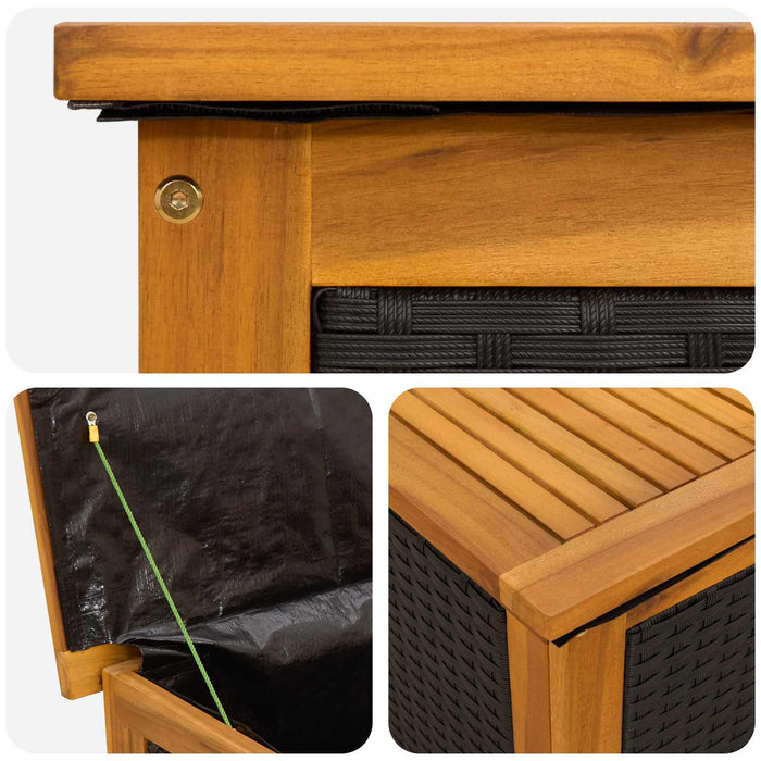Cutie de depozitare pentru grădină 185 L Lemn Solid de Acacia - WALTI WALTI