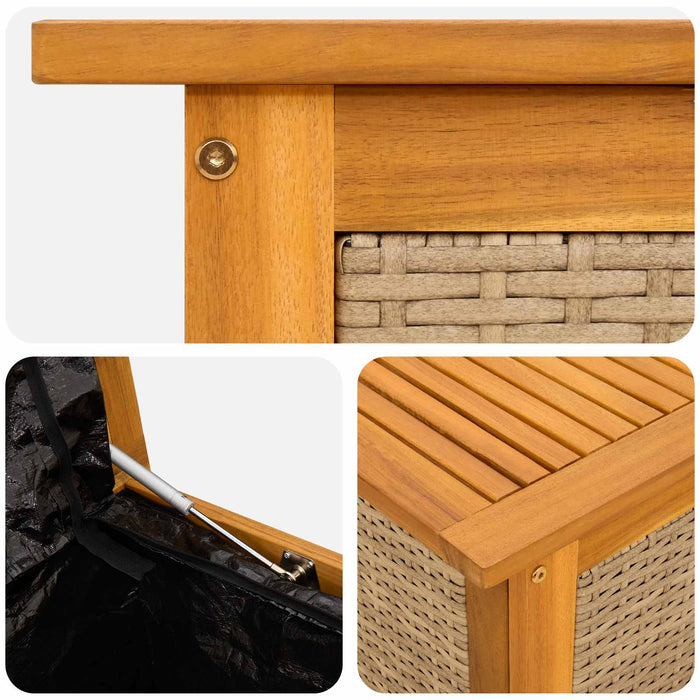 Cutie de depozitare pentru grădină 185 L Lemn Solid de Acacia - WALTI WALTI