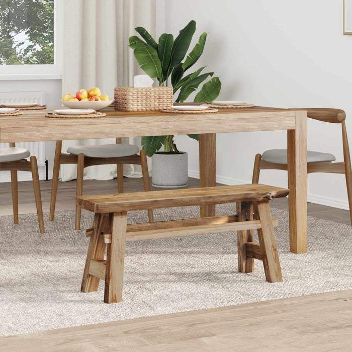 bancă natural 100 x 29 x 43,5 cm Lemn solid de tec - WALTI WALTI