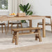 bancă natural 100 x 29 x 43,5 cm Lemn solid de tec - WALTI WALTI