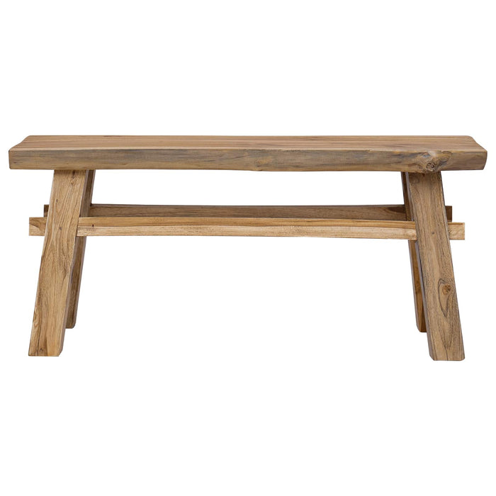 bancă natural 100 x 29 x 43,5 cm Lemn solid de tec - WALTI WALTI