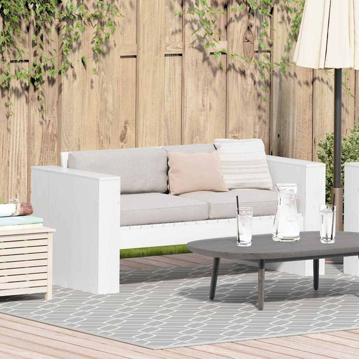 Canapea de grădină Alb 134 x 60 x 62 cm Lemn de pin masiv - WALTI WALTI