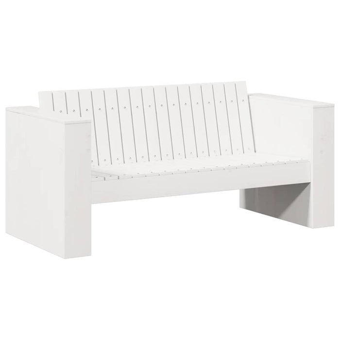 Canapea de grădină Alb 134 x 60 x 62 cm Lemn de pin masiv - WALTI WALTI