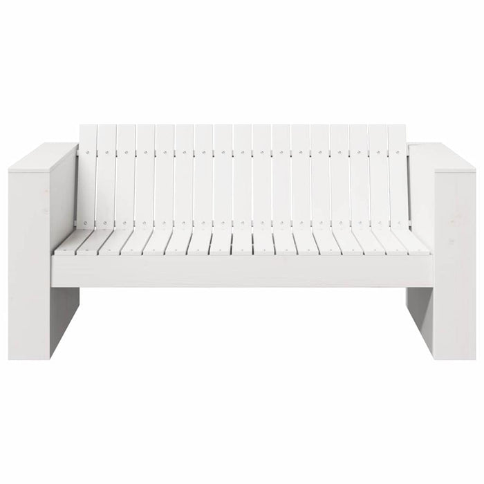 Canapea de grădină Alb 134 x 60 x 62 cm Lemn de pin masiv - WALTI WALTI