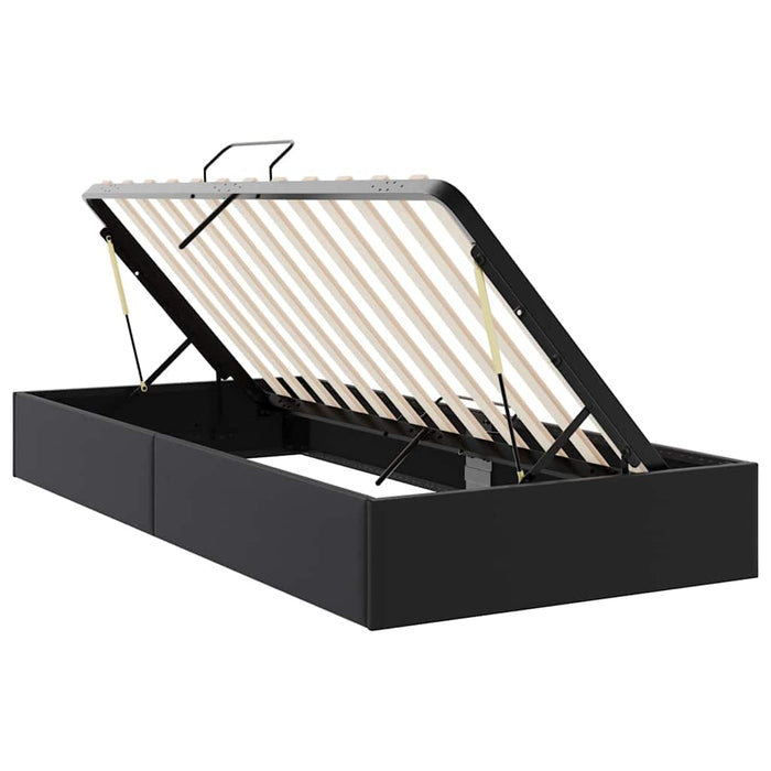 Pat cu storage Negru 100 x 190 cm Piele artificială WALTI