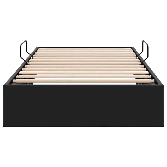 Pat cu storage Negru 100 x 190 cm Piele artificială WALTI