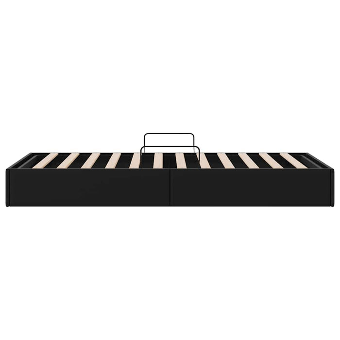 Pat cu storage Negru 100 x 190 cm Piele artificială WALTI