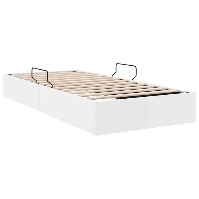 Pat cu storage Alb pur 100 x 190 cm Piele artificială - WALTI WALTI