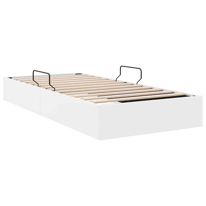 Pat cu storage Alb pur 100 x 190 cm Piele artificială - WALTI WALTI