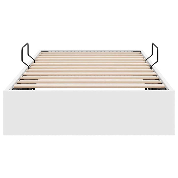Pat cu storage Alb pur 100 x 190 cm Piele artificială - WALTI WALTI