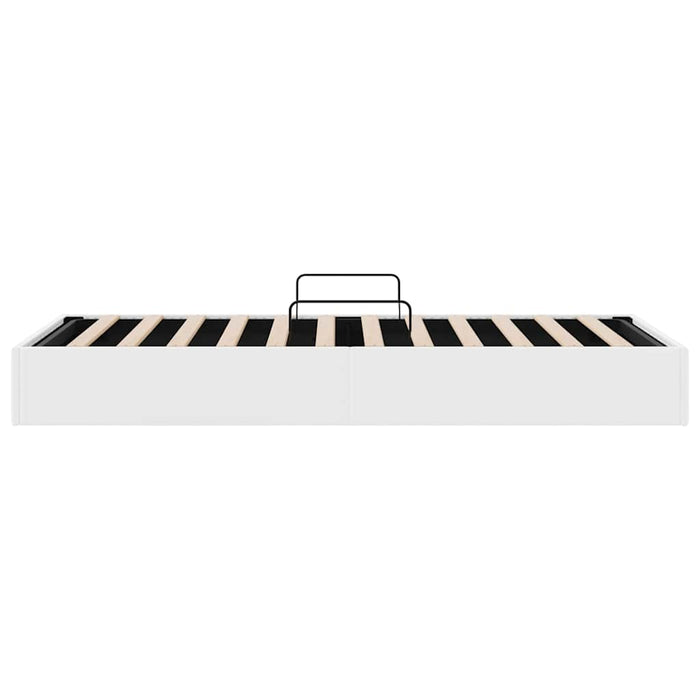 Pat cu storage Alb pur 100 x 190 cm Piele artificială - WALTI WALTI