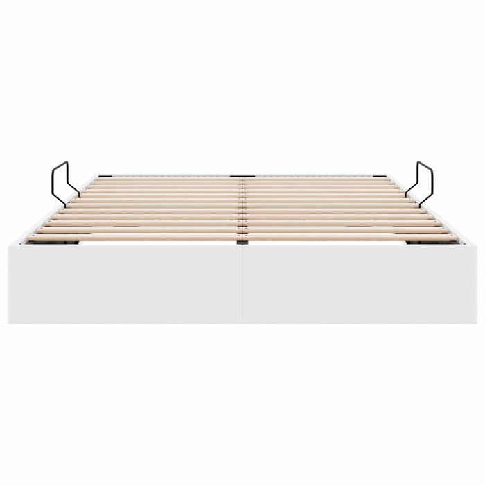 Pat cu storage Alb pur 137 x 190 cm Piele artificială WALTI