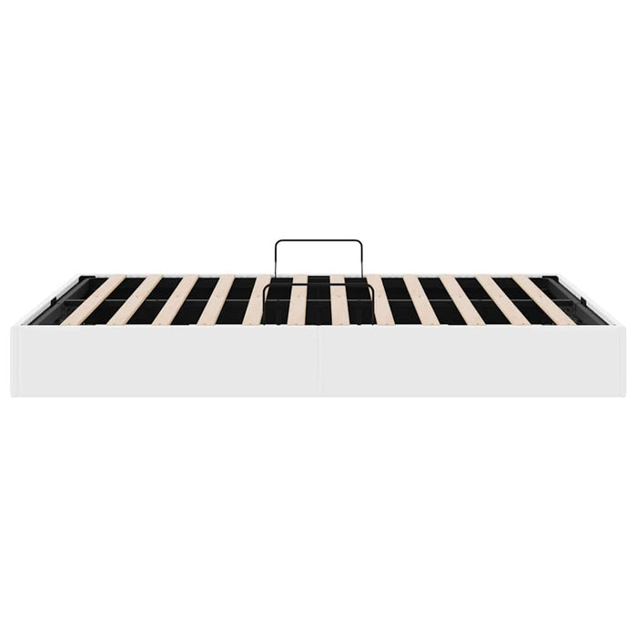 Pat cu storage Alb pur 137 x 190 cm Piele artificială WALTI