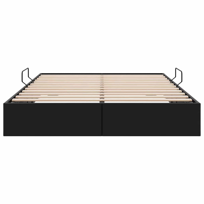 Pat cu storage Negru 153 x 203 cm Piele artificială WALTI