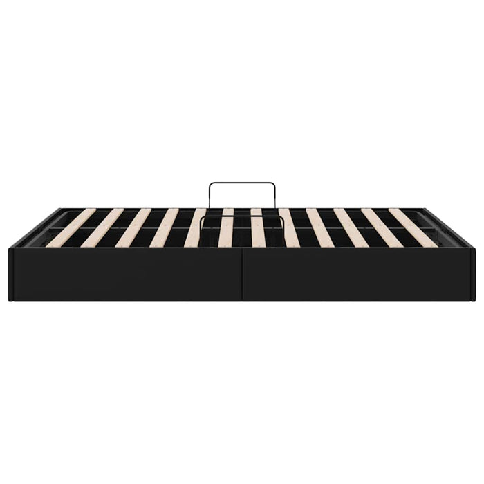 Pat cu storage Negru 153 x 203 cm Piele artificială WALTI