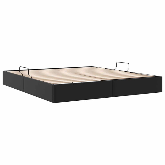 Pat cu storage Negru 193 x 203 cm Piele artificială - WALTI WALTI