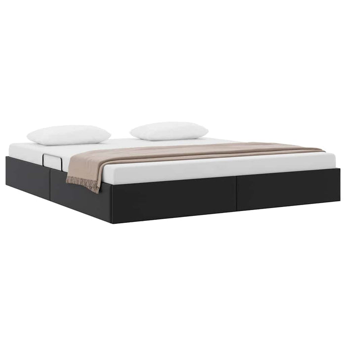 Pat cu storage Negru 193 x 203 cm Piele artificială - WALTI WALTI