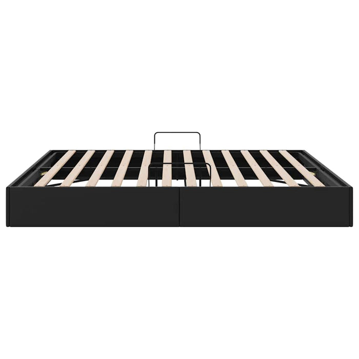 Pat cu storage Negru 193 x 203 cm Piele artificială - WALTI WALTI