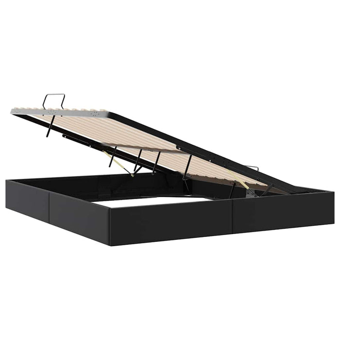 Pat cu storage Negru 183 x 213 cm Piele artificială - WALTI WALTI