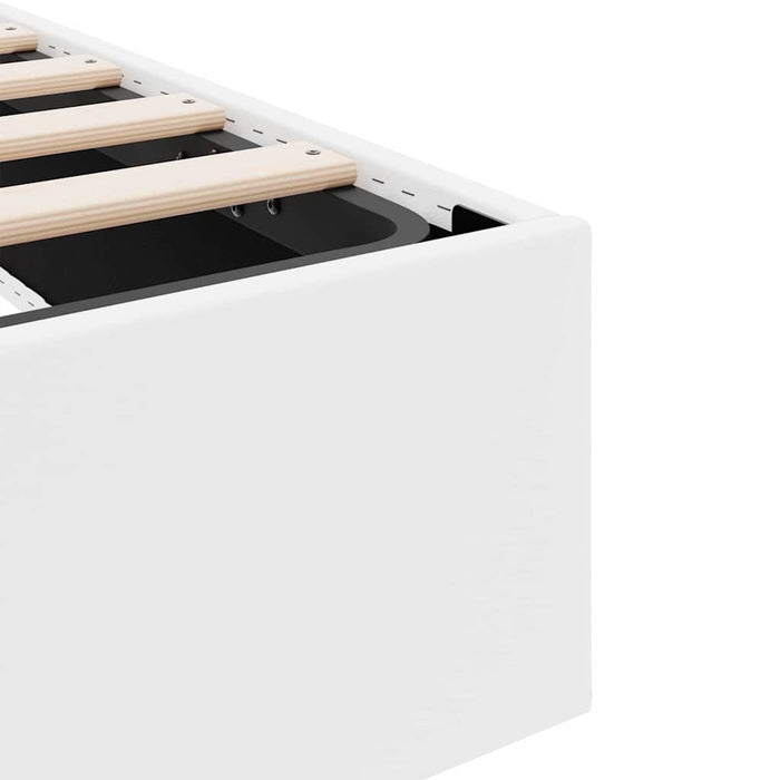 Pat cu storage cu saltea Alb pur 183 x 213 cm Piele artificială WALTI