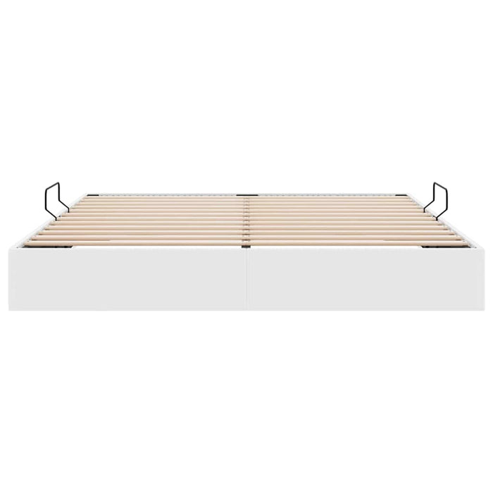 Pat cu storage cu saltea Alb pur 183 x 213 cm Piele artificială WALTI